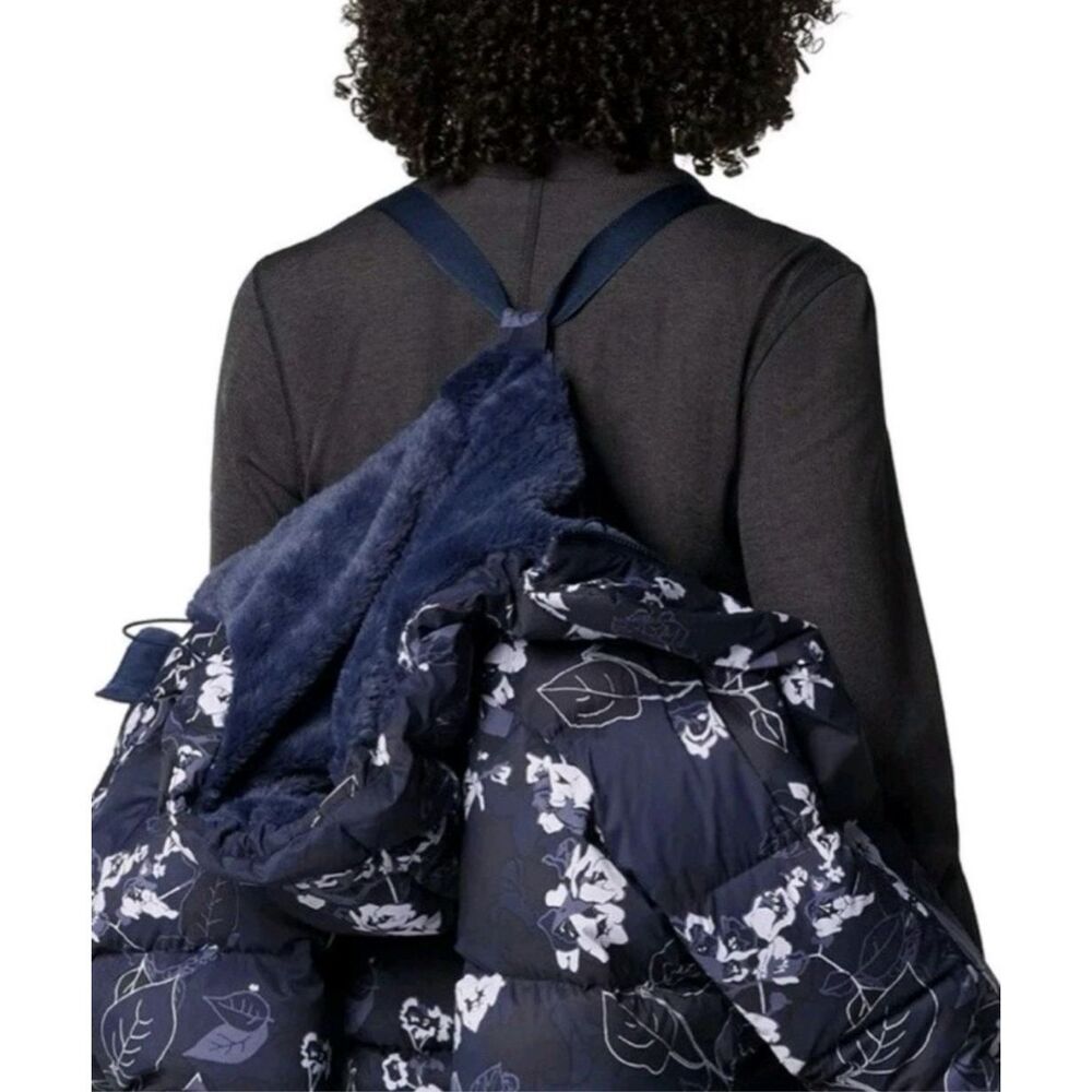 Columbia Women's Navy Floral Long Puffer Coat - Picture 5 of 13